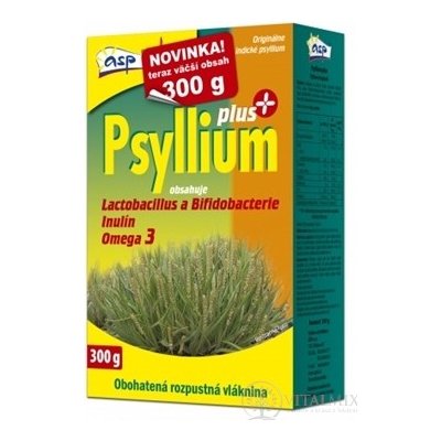 asp Psyllium PLUS rozpustná vláknina, s laktobacilmi a bifidobaktériami, 300 g