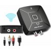 Qoltec Bluetooth audio adaptér s NFC, 2x RCA, 3,5 mm AUX, handsfree, 10 m