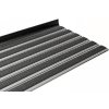 Čierny kefový protišmykový nášľap na schody FLOMA ALUSTEP - dĺžka 80 cm, šírka 33 cm, výška 1,5 cm