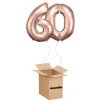 HeliumKing Balónový box - Narodeninové číslo 60 ružovo-zlatý 86 cm