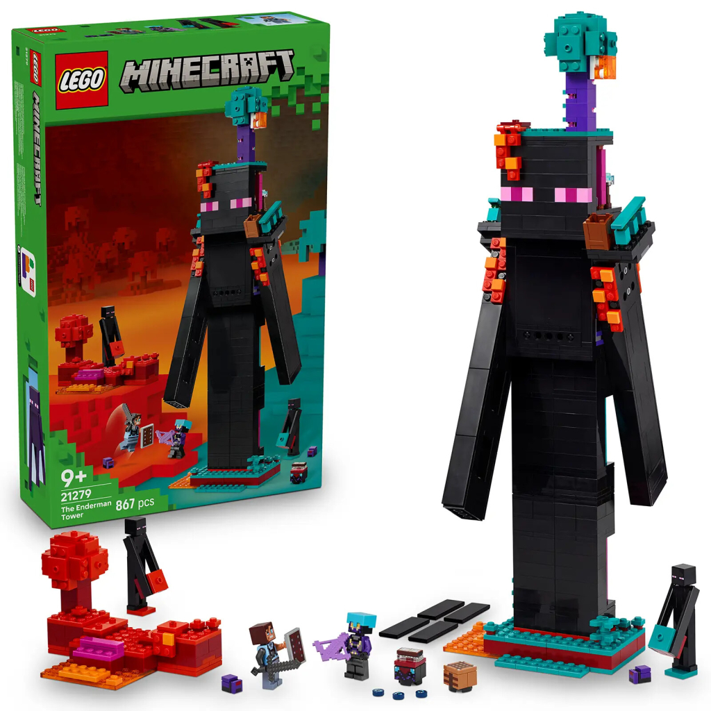LEGO® Minecraft 21279 Endermanova veža: Skvelá stavba a zábava pre mladých hráčov, ktorí milujú Minecraft dobrodružstvá.