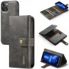 Multifunkčné peňaženkové puzdro DG.MING na iPhone 13 Mini - Šedá