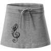 Husľový kľúč kvety - Športová sukne - two in one - XS ( Tmavosivý melír )
