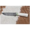 Jiří Čurda | Exkluzívny damaškový nôž 13 cm serpentinit/sobí paroh | CU0011