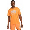 Pánske tričko Nike, DF RUN DVN MILER SS oranžová,biela M