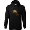 Sova fotka - Mikina pánska Cape s kapucňou - 2XL ( Čierna )