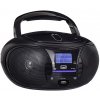 Přehrávač Trevi, CMP 581 DAB BK, přenosný CD/MP3 přehrávač, přehrává CD-R/RW, digitální tuner s podporou příjmu DAB, DAB+, FM RSD, USB, AUX IN, síť/baterie