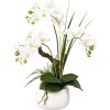 Umelá orchidea phalaenopsis v keramickom kvetináči 46 cm biela Real Touch