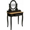 Atmosphera Toaletní stolek CHRYSA se zrcadlem, černý s hnědou deskou