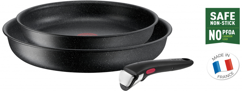 Tefal Súprava panvíc 24 cm a 28 cm s odnímateľnou rukoväťou Ingenio Black Stone L3999032 3 ks