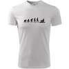 Evolúcia veslovanie 1 človek - Pánske tričko Fantasy športové - 2XL ( Biela )