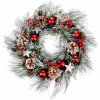 Veniec MagicHome Vianoce, prírodný, závesný, s čečinou a hviezdami, 39 cm