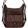 Sikora Dámska kožená kabelka - batôžtek Ela tm. hnedá