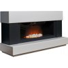 Elektrický voľne stojaci krb s funkciou ohrievania 2000 W biely