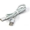 USB kábel (2.0), USB A samec - Magnetická koncovka, 1m, strieborný