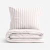 Goldea bavlnené posteľné obliečky - púdrovo ružové prúžky 140 x 220 a 70 x 90 cm