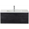 Kúpeľňový nábytkový set Sanox Frozen farba čela black oak ŠxVxH 101 x 42 x 46 cm s keramickým umývadlom