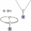 MSPERK Dámsky set s modrým zirkónom - náramok, náhrdelník a náušnice