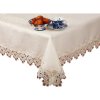 Dekoračný krémový obrus na stôl s čipkou krémová Šírka 160 cm | Dĺžka 300 cm