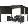Garden Point terasová pergola Santorini 3 x 4 m hnedá Kovová