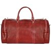 Lamour LI530 červená veľká kvalitná kožená cestovná taška 54cm/40l