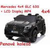 JOKO Elektrické autíčko Mercedes 4x4 GLC 63S, LCD Displej MP4, penové kolesá, kožené sedadlo, čierne