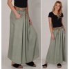 Fashionweek Dlhá maxi letná sukňa zo vzdušného materiálu s vreckami + opasok ZIZI00 Farba: Khaki, Veľkosť: Universal
