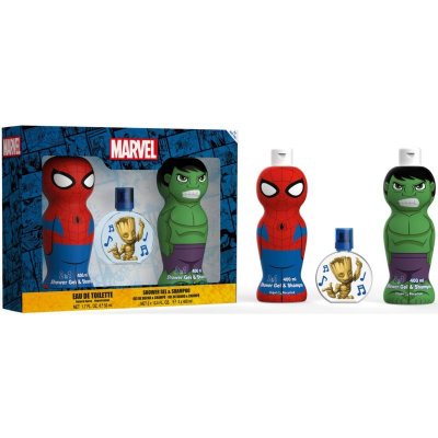 Marvel Avengers Hulk sprchový gél 400 ml + Spider-man sprchový gél 400 ml + I Am Groot toaletná voda 50 ml
