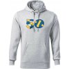 Volejbal okrúhle narodeniny 50 - Mikina pánska Cape s kapucňou - 2XL ( Svetlosivý melír )