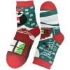 Vianočné bavlnené červeno-zelené ponožky Festive-Fun 35-41