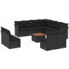 Zostava záhradného nábytku plast VidaXL čierna, 12 ks