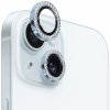 NORTHJO tvrdené sklá posádzané kamienkami na ochranu šošoviek zadného fotoaparátu pre iPhone 15 / 15 Plus - modrá - možnosť vrátiť tovar ZADARMO do 30tich dní