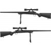 Well Airsoft sniper MB03D + puškohľad a dvojnožka, čierna
