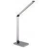 Platinet stolná LED lampa 10W stmievateľná, dotykové ovládanie, bezdrôtové nabíjanie, USB port, strieborný
