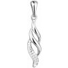 Strieborný prívesok so zirkónmi biela vlnka 14046.1 crystal