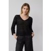 Dámsky pulóver s 3/4 rukávmi a ažúrovým vzorom s.OLIVER 2165972 9999 Farba: Čierna, Veľkosť: 34