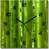 Sklenené nástenné hodiny štvorec Bambus 30x30 cm