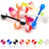 Šperky eshop - Piercing do jazyka UV farebné štvrťky W41.08 - Farba piercing: Oranžová