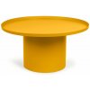 Kovový okrúhly konferenčný stolík v horčicovej farbe ø 72 cm Fleksa – Kave Home