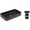 Comad Súprava keramického umývadla na dosku a výpuste Slim 60 cm čierna