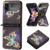 Kožený kryt Colored na Samsung Galaxy Z Flip4 - Veľký motýľ
