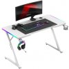 Biely herný stôl Huzaro s RGB osvetlením, HERO 2.5 RGB WHITE SKL5