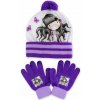 Setino · Detská / dievčenská zimná čiapka + prstové rukavice Gorjuss - Santoro London Fialová