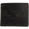 HL Luxusná kožená peňaženka s orlom - čierna