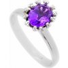 Nefertitis Ametyst brúsený prsteň striebro Ag 925 53906 - 56 mm (US 7,5), 2,1 g