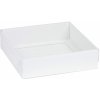 Darčeková krabička s priehľadným vekom 200x200x50/35 mm, biela