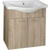 Aqualine KERAMIA FRESH umývadlová skrinka 60,6x74x34 cm, dub platín 50065
