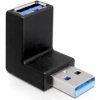 DeLock adaptér USB 3.0 samec - USB 3.0 samica pod uholom 90° vertikálne