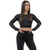 Nebbia DÁMSKY CROP TOP S DLOUHÝM RUKÁVEM INTENSE PERFORM 839 Black