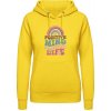 AWDis Hoodie Mikina - Pozitívna myseľ, život - Slnečná žltá - XS - Dámske